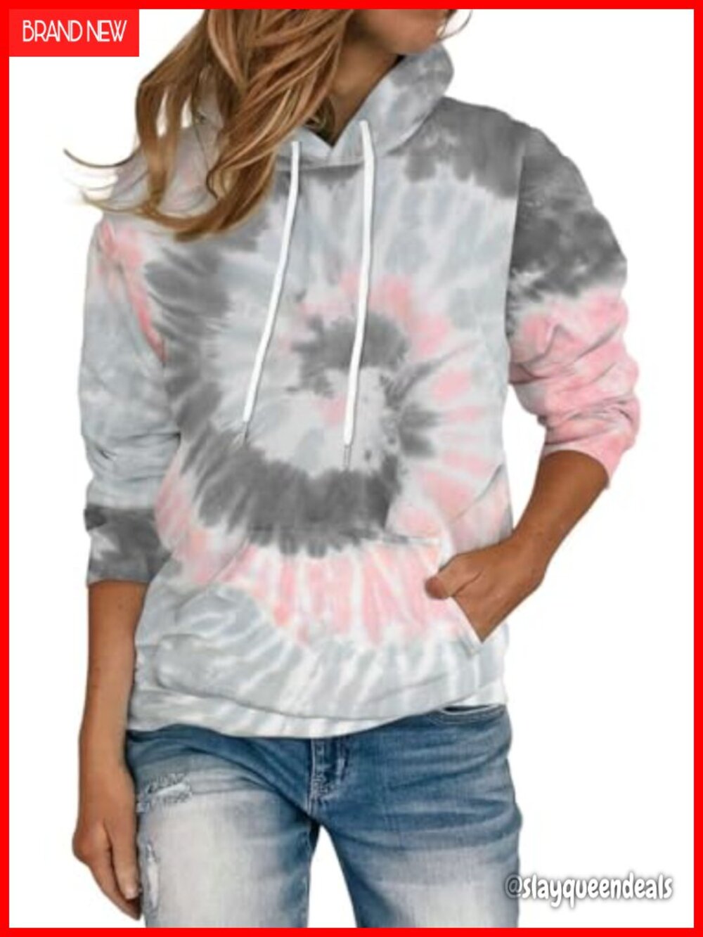 Womens Hoodie Long Sleeve Drawstring Pullover Pocket Tee